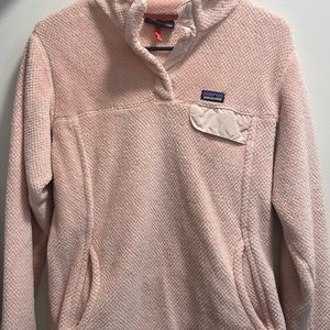 Patagonia Girls XXL size 16-18 Re-tool Snap-T pullover fleece pink/peach color